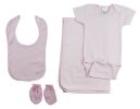 Girls 4 Piece Pink Layette Set