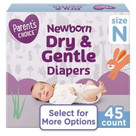 Parent's Choice Dry & Gentle Diapers Size Newborn, 45 Count