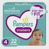 Pampers Cruisers Active Fit Taped Diapers Size 4, 22 Count