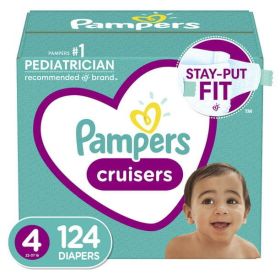 Pampers Cruisers Active Fit Taped Diapers Size 4, 124Count