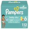 Pampers Baby-Dry Extra Protection Diapers Enormous Packs Size 6, 112 Count