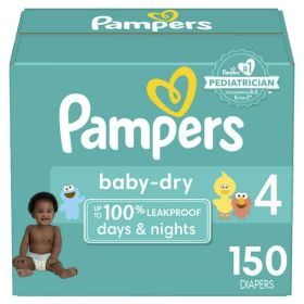 Pampers Baby Dry Extra Protection Diapers, Size 4, 150 Count