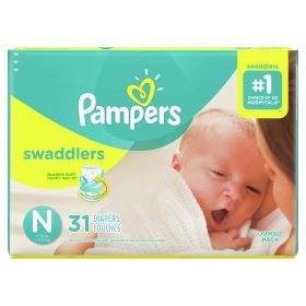 Pampers Swaddlers Newborn Diapers Size Newborn, 31 Count