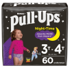 Pull-Ups Girls' Night-Time Training Pants Size 3T-4T;  60 Count