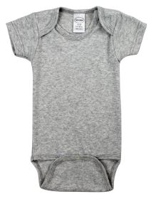 Heather Grey Interlock Short Sleeve Bodysuit Onezies (Color: grey, size: large)