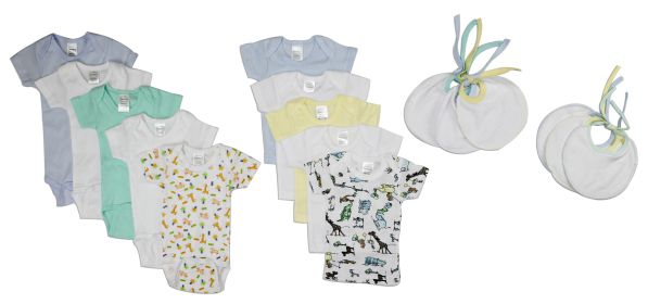 Baby Boy 16 Pc Layette Sets (Color: White/Blue, size: large)