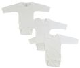 Long Sleeve White Onezie 3 Pack