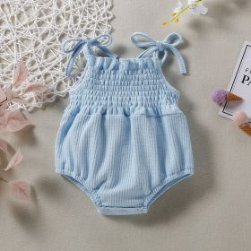 Baby One Piece Belt Romper (Option: Light Blue3-70cm)