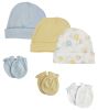 Boys Baby Caps and Mittens (Pack of 6)