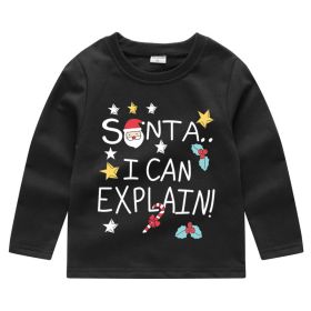 Children's Fashion Sweater Bottoming Shirt (Option: Black 6-90cm)