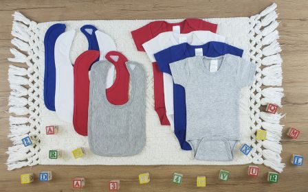 8 Pc Layette Baby Clothes Set (Color: White/Red/Blue/Grey, size: large)