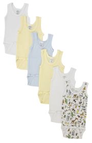 Baby Boy 6 Pc Onezies and Tank Tops (Color: White, size: Newborn)