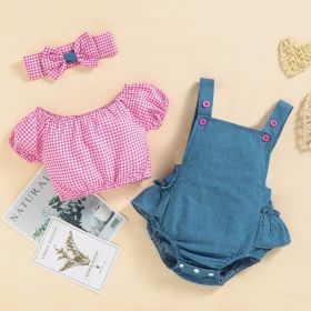 Girl Baby Denim Strap Pants (Option: Picture style-100cm)