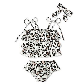 Leopard Print Suspender Top And Shorts (Option: White CC01571-90cm)