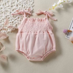 Baby One Piece Belt Romper (Option: Pink3-90cm)