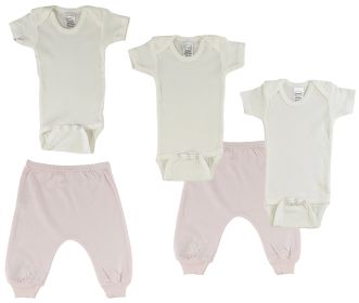 Infant Onezies and Joggers (Color: Pink/Pink, size: large)