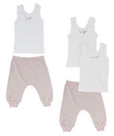 Infant Tank Tops and Joggers (Color: Pink/Pink, size: Newborn)