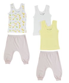 Girls Tank Tops and Joggers (Color: Pink/Pink, size: Newborn)