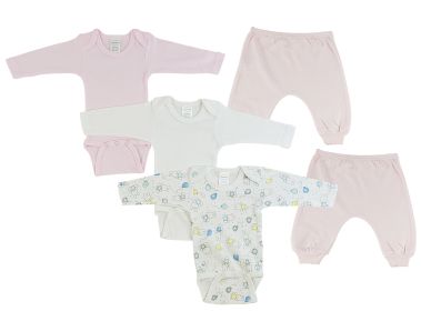 Infant Girls Long Sleeve Onezies and Joggers (Color: Pink/Pink, size: large)