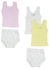 Girls Tank Tops and Training Pants (Color: White/Pink, size: large)