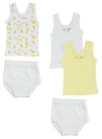 Boys Tank Tops and Training Pants (Color: White/Yellow, size: large)