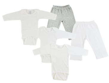 Infant Long Sleeve Onezies and Track Sweatpants (Color: Grey/White, size: large)