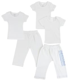 Infant T-Shirts and Track Sweatpants (Color: White/Blue, size: medium)