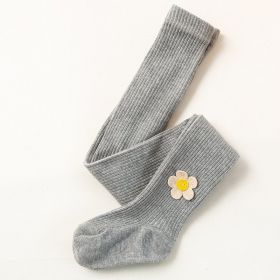 Girls' Leggings Spring New Flowers (Option: Light Grey-L)