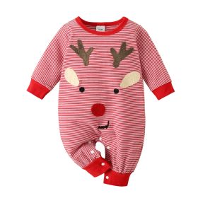 Fashion Children's Christmas Jumpsuit Romper (Option: Red-1to3M)