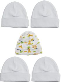 Beanie Baby Caps (Pack of 5) (Color: White/Print, size: One Size)