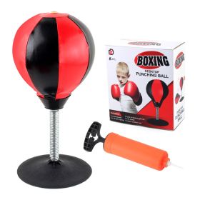 Boxing Punching Bag With Stand Freestanding Punching Bag Children Boxing Equipment Kids Boxing Set Toy Gift For Boys Girls Ages (Ships From: China, Color: Red)