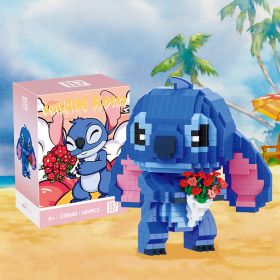 Funny Disney Lilo and Stitched Miniature Block Hot Selling Stitch Miniature Blocks DIY Guitar Holding Book Toys Gifts for Kids (Color: With-210640)