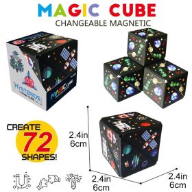 3D Magnetic Deformation Magnetic Solid Geometric Equation Capri Infinity Equation 36pcs High Magnetic Insulation Surface 4 In 1 (Color: Explore Aliens)