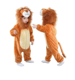 Toddler Lion Costume Kids Cute Hooded One Piece Animal Costume (size: 100)