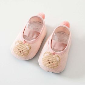 Baby Girl Cartoon Pattern Non-Slip Toddler Shoes With Tail Design Floor Socks (Color: Light Pink, Size/Age: M (1-2Y))