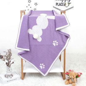 Baby Cartoon Rabbit & Footprints Embroidered Graphic 3D Tail Blanket (Color: Apricot)