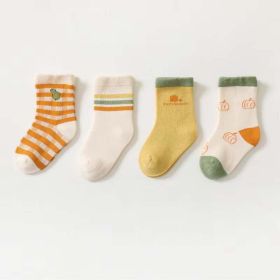 Baby Unisex 1Lot=4 Pairs Smile With House Pattern Socks (Size/Age: M (1-3Y))