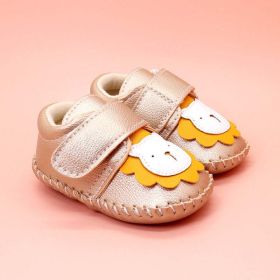 Baby Cartoon Bear Patched Pattern Soft Sole Toddler Shoes Indoor (Color: Gold, Size/Age: Insole Length 12.00 cm)