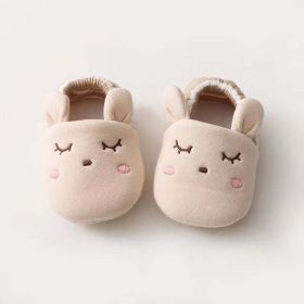 Baby Cartoon Animal Embroidered Graphic Cotton Filling Design Warm Toddle Shoes (Color: yellow, Size/Age: Insole Length 12.00 cm)