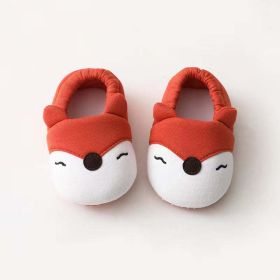 Baby Cartoon Animal Embroidered Graphic Cotton Filling Design Warm Toddle Shoes (Color: Red, Size/Age: Insole Length 11.00 cm)