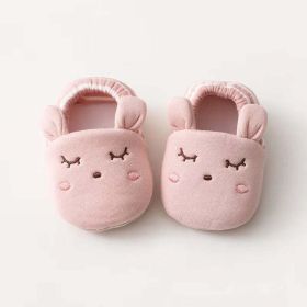 Baby Cartoon Animal Embroidered Graphic Cotton Filling Design Warm Toddle Shoes (Color: pink, Size/Age: Insole Length 13.00 cm)