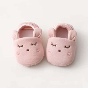 Baby Cartoon Animal Embroidered Graphic Cotton Filling Design Warm Toddle Shoes (Color: pink, Size/Age: Insole Length 12.00 cm)