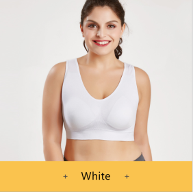 Sports Bra No Steel Ring Chest Wrap No Trace Female Underwear Beauty Yoga Back Shockproof (Color: White)