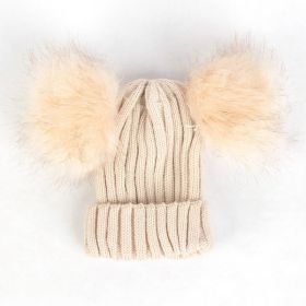 Children Pom Pom Bobble Hat Accessories (Color: B-Beige)