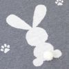 Baby Cartoon Rabbit & Footprints Embroidered Graphic 3D Tail Blanket