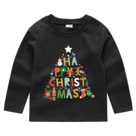 Children's Fashion Sweater Bottoming Shirt (Option: Black 4-90cm)