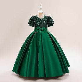 Women's Fashion Simple Party Sequins Dress (Option: Dark Green-140cm)