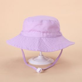 European And American Sun Protection Cute Beach Sun Hat (Option: Purple-Head Circumference 46or50cm)