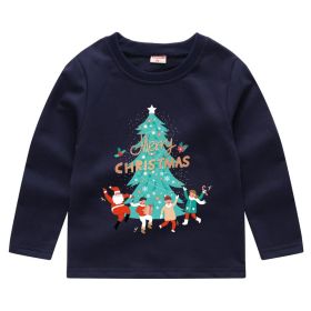 Children's Fashion Sweater Bottoming Shirt (Option: Navy Blue 5-100cm)