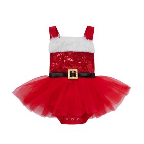 Girls' With Skirt Romper Culottes (Option: Red-70cm)